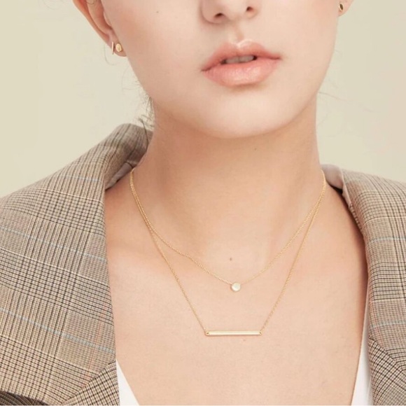 Minimalist S.Leaf Sterling Silver Bar Necklace Pendant
18.5” - Picture 2 of 5